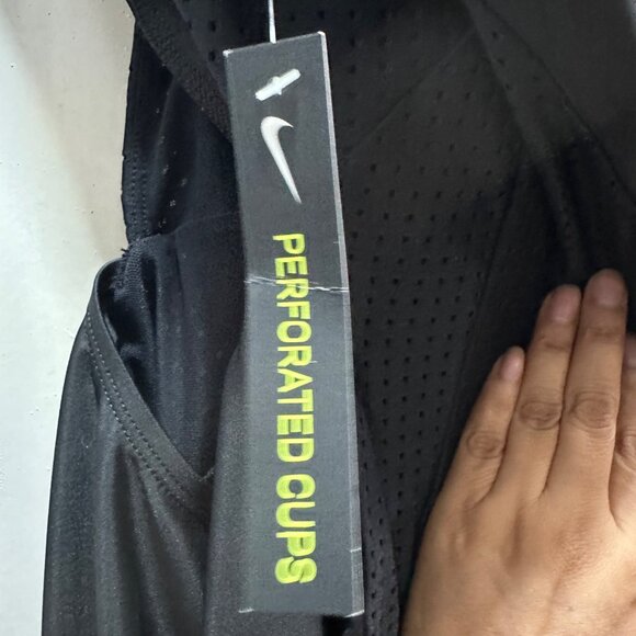 ⭐Nike Women's Swimsuit Sz XL HydraLock Sculpt Mesh Racerback 1-Piece Black NEW - Picture 7 of 8